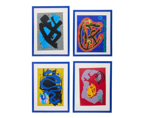 John Hoyland RA,&nbsp;British 1934-2011,&nbsp;Blue Snake, 1993; Found Seal, 1993; Wandering Moon, 1993; Wonderer;&nbsp;(i) sc