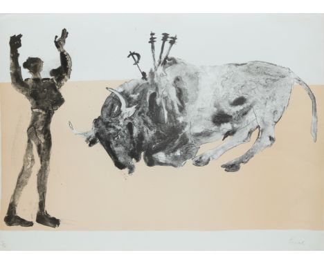 Dame Elizabeth Frink CH DBE RA,&nbsp;British 1930-1993,&nbsp;Corrida Five, 1973;&nbsp;lithograph in colours on wove,&nbsp;sig