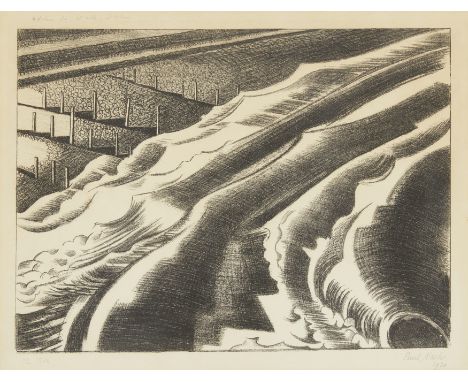 Paul Nash,&nbsp;British 1889-1946,&nbsp;The Tide, 1920;&nbsp;lithograph on wove,&nbsp;signed, dated, titled and inscribed 'ed