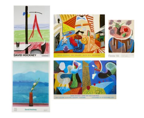 After David Hockney OM CH RA, British b. 1937-Exhibition Poster (Fiesta), 1988; The Other Side, 1993 (poster); Mount Fuji (po