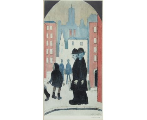 Laurence Stephen Lowry RBA RA, British 1887-1976,Two Brothers;offset lithograph printed in colours, signed in pencil,  with t