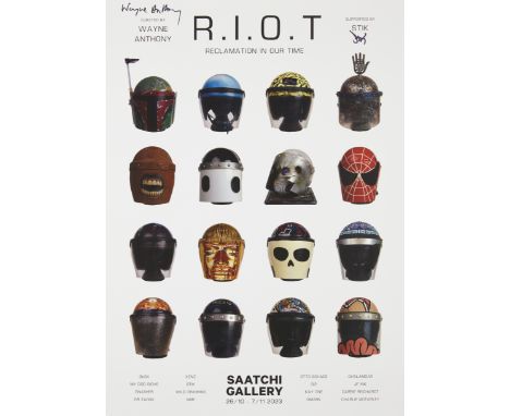 R.I.O.T (Reclamation in our time), British 21st Century,offset lithograph in colour on wove, for a 2023 Saatchi Gallery exhib