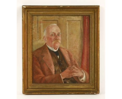 *Robin Darwin (1910-1974)PORTRAIT OF COLONEL CONSTANTINE RODNEY WILLIAM HERVEY (1850-1949), HALF LENGTH SEATEDOil on canvas60