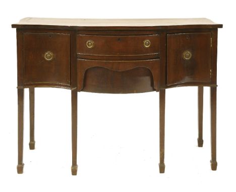 A Victorian mahogany demi lune card table, the fold over top above pierced apron on cabriole supports united by central stret