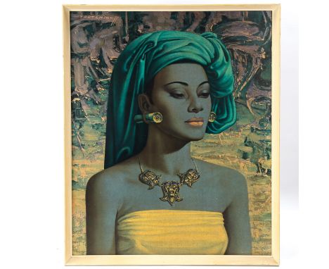 Tretchikoff, mid-century print, Balinese girl, 60cm x 50cm, framedGood original condition 