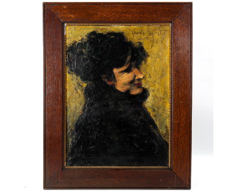Frank Bramley, oil on canvas, portrait of a women, signed and dated '71, 54cm x 39cm, framed1 patch repair which is not visib