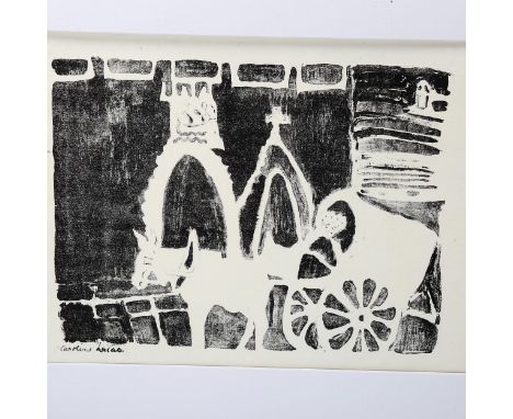 Caroline Byng Lucas (1886-1967), lithograph on handmade paper, Brittany Peasant, 26cm x 34cm, mounted. From Eight Lithographs