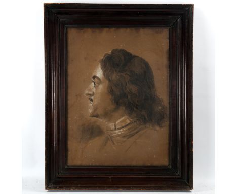 Sir Robert Ker Porter (Scottish, 1780 - 1842), charcoal/chalk on paper, study for a portrait of Peter The Great, 60cm x 45cm,