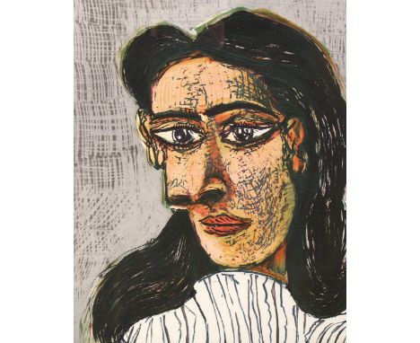 H Deschamps after Picasso, portrait of Dora Maar, 41cm x 34cm, framedGood condition 