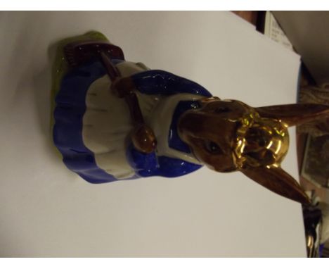 Royal Doulton Bunnykins 'Clean Sweep' rare with gold hat 