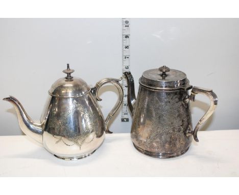Two vintage silver plated teapots 