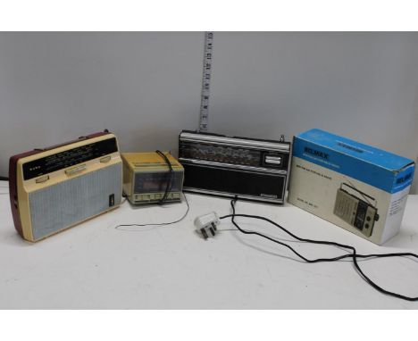 A box of assorted vintage radios 