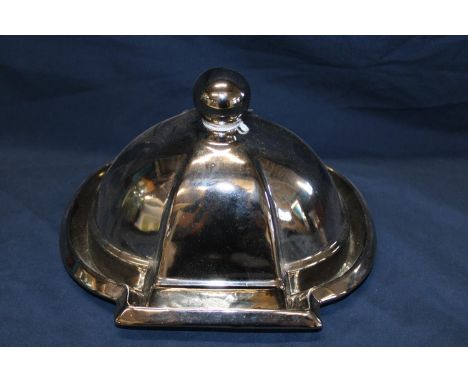 A silvertone Danish ceramic tray and lid 