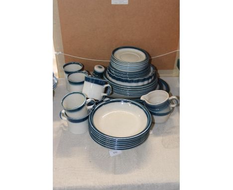 A vintage Wedgwood 'Blue Pacific' dinner service 'no postage available'