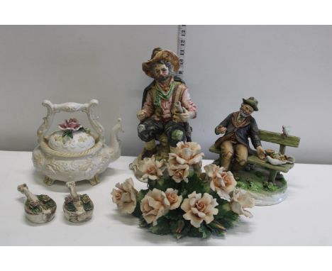 A selection of vintage Capodimonte figuresPostage unavailable 