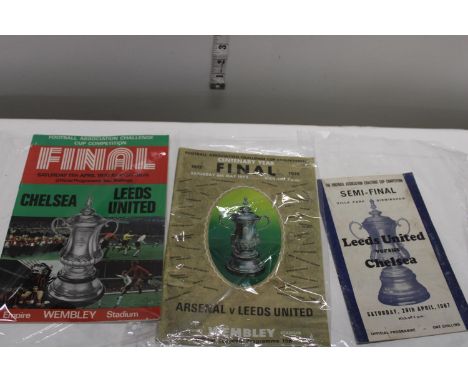 Three vintage Leeds United football programmes including Finals &amp; semi final 