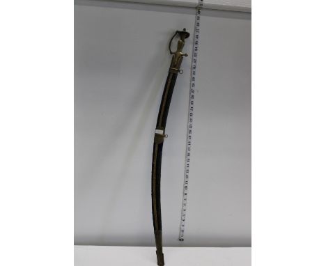 A vintage Indian sword in scabbard 'no postage available' 