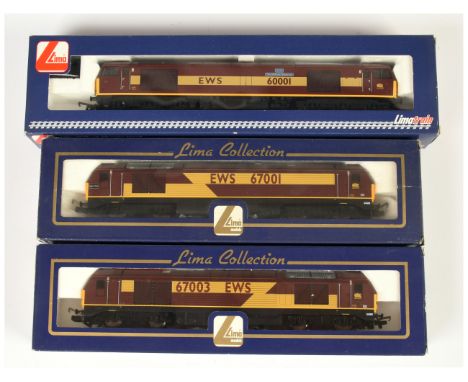 Lima Group of 3x EWS Class 60 &amp; 67 Diesel Loco's. Comprising L204957 60001 - The Railway Observer; L204929 67003; L205261