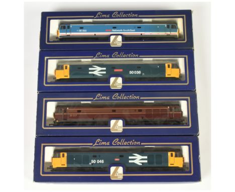Lima OO Group of 4x Class 50 Diesel Loco's. L204692 50046 BR Blue - Ajax; L204787 50036 BR Blue / Grey - Victorious; L205175 