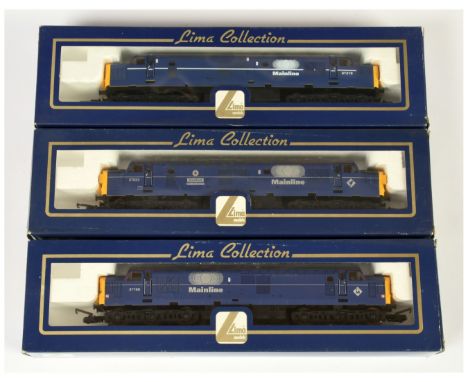 Lima OO Group of 3x Mainline Blue Class 37 Diesel Loco's. Comprising 204711 37219; 204866 37023 - Stratford; 204886 37798. Co
