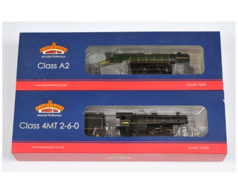 Bachmann OO Pair of Steam Loco's. Comprising 31-526 4-6-2 A2 BR Green 60537 Bachelors Button; 32-954 2-6-0 4MT 76058. Conditi