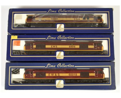 Lima OO Group of 3x EWS Class 60 &amp; 90 Diesel Loco's. Comprising 204741 60019; L204933 60016 - Rail Magazine; L204672 9200