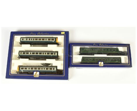 Lima OO Pair of BR DMU sets. Comprising 149814 BR Green Class 101 2x car set; L149915 BR Blue / Grey Class 101 3x car set, bo
