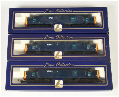 Lima OO Group of 3x DRS Blue Class 37 Diesel Loco's. Comprising L204796 37609; L204683 37611; L204684 37607. Conditions: Near