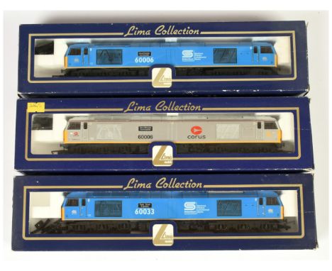 Lima OO Group of 3x Class 60 Diesel Loco's. Comprising 204783 60006 EWS Blue - British Steel - Scunthorpe Ironmaster; L204799