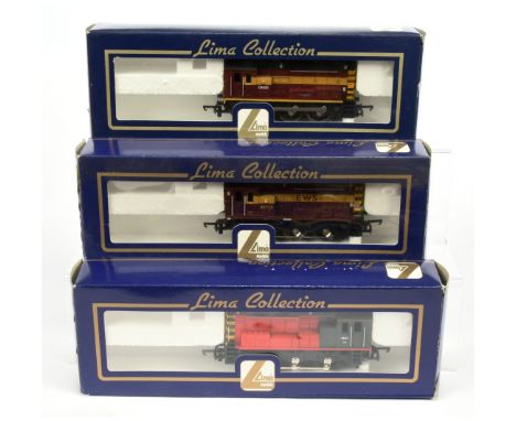 Lima OO Group of Class 08 Diesel Shunters. Comprising L205259 Maroon / Yellow 08720 - EWS; L204638 Grey / Red 08611 - Virgin 