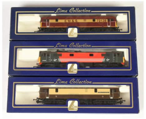 Lima OO Group of 3x Class 73 &amp; 87 Loco's. Comprising L204618 7301 Pullman Brown / Cream - Brighton Evening Argus; 204742 