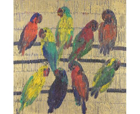 Hunt Slonem (New York, Born 1951) "Mixed Breed" Original oil on canvas painting. Signed, dated and titled on reverse. Acquire
