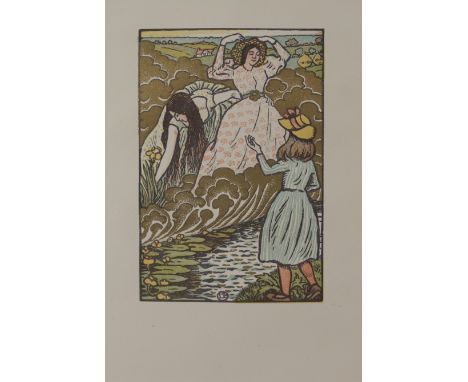 Lucien Pissarro (French, 1863 - 1944)"In the Field" - 1894Color Woodcut. Initialed in block.Lucien Pissarro created 12 illust