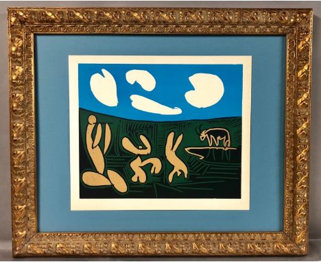 After Pablo Picasso (Spanish, 1881 - 1973)Bacchanale au TanreauLinocut printed in ColorsUnsigned, from an edition of 520, 196