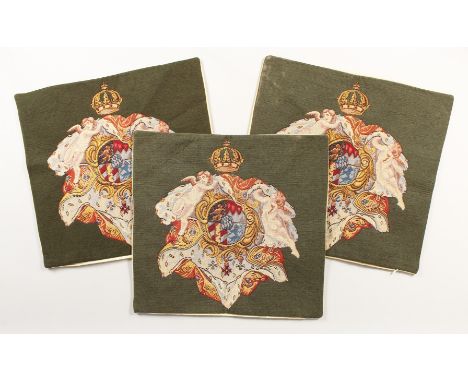 THREE TAPESTRY CUSHION COVERS.