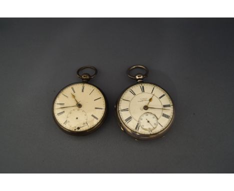 H. Hall, Worthington, a silver open faced pocket watch, Chester 1875, signed to the enamel dial and key wound, fusee, English