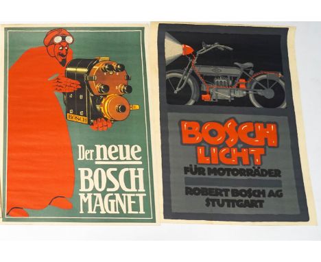 Motoring interest: two posters for Bosch Light and Bosch Magnet, 65cm x 47cm each