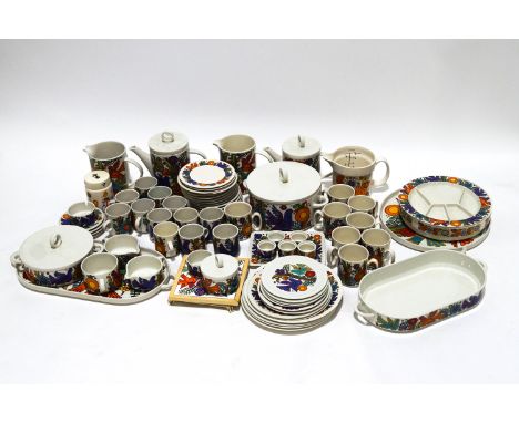 An extensive Villeroy & Bosch Acapulco dinner service, including a tureen and cover, coffee pot, teapot