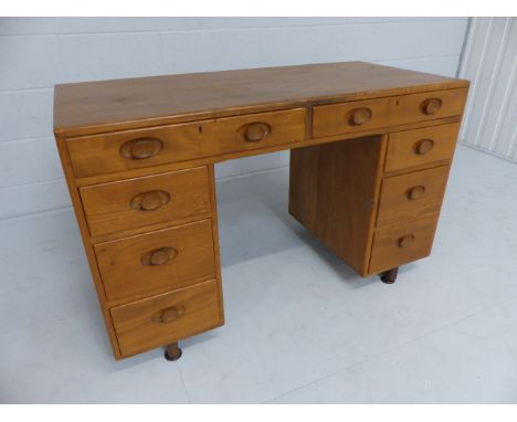 Ercol Blonde elm Windsor dressing table / desk. A/F