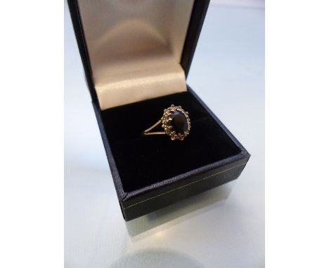 9ct Sapphire & Diamond Cluster