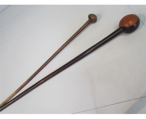 Zulu two tone  hardwood Knob Kerry also 80cm in length, and a  hard wood african walking stick 87cm in length.