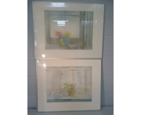 David Wilkinson - Pair of prints, framed. 'Wild Flowers, Isle of Eigg' and 'Towards the Sea'.