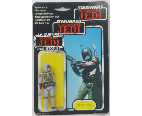 Palitoy of General Mills, Star Wars The Return of the Jedi, Trilogo, Boba Fett figure. within bubble on punched card back, 19