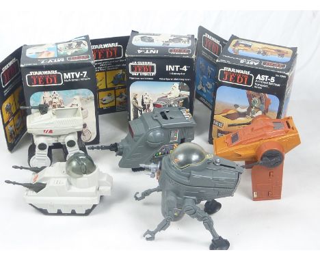 Five Star Wars Return of the Jedi vehicles including four Kenner AST-5, MTV-7, MLC-3, CAP-3 also a French Meccano INT-4.