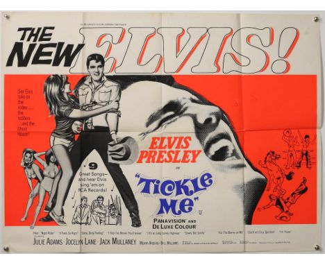 Elvis Presley Tickle Me (R-1960s) British Quad film poster, artwork by Tom Chantrell, folded, 30 x 40 inches. Provenance: Fro