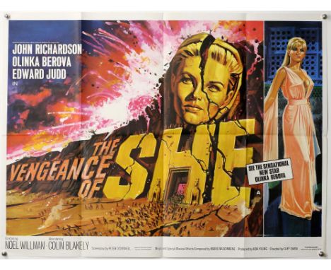 The Vengeance of She (1968) British Quad film poster, Hammer Film Production starring Olinka Berova, artwork by Tom Chantrell