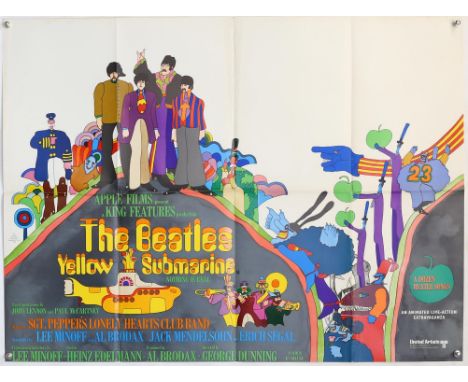 The Beatles Yellow Submarine (1968) British Quad film poster, with full credits, folded, 30 x 40 inches. Provenance: From The