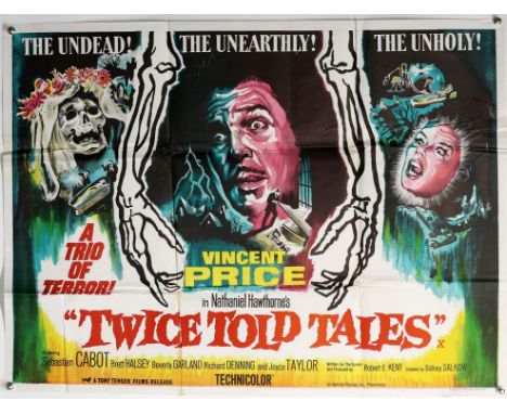 Twice Told Tales (1963) British Quad film poster, Horror with artwork by Tom Chantrell, folded, 30 x 40 inches. Provenance: F