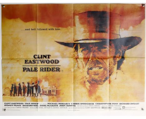 Pale Rider (1985) British Quad film poster, Western starring Clint Eastwood, folded 30 x 40 inches. Provenance: From The Mich