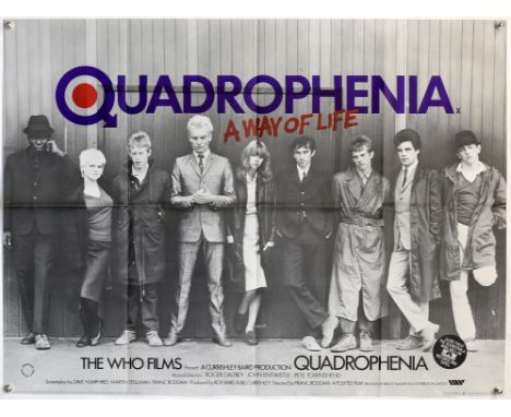Quadrophenia (1979) British Quad film poster, music by The Who, Brent Walker, folded, 30 x 40 inches. Provenance: From The Mi
